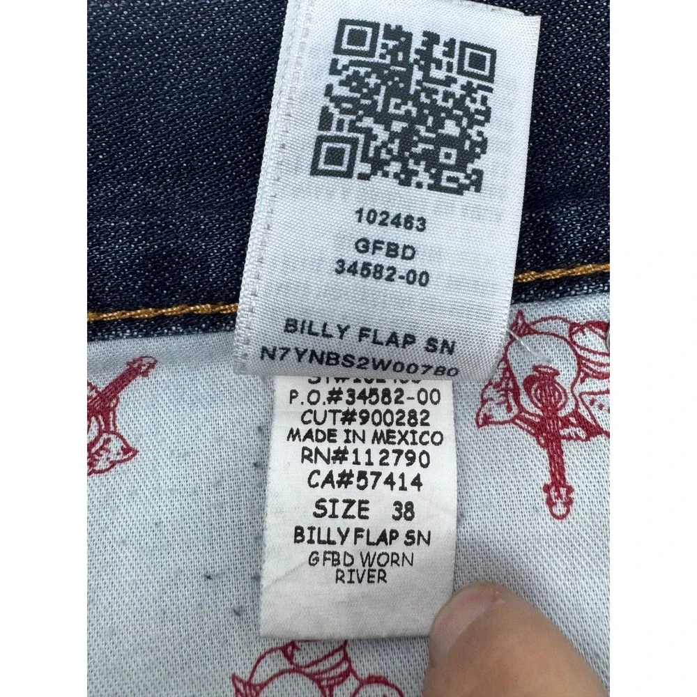 True Religion Men's Billy Flap Sn‎ Relaxed Bootcut Jeans Size 38 Made in Mexico